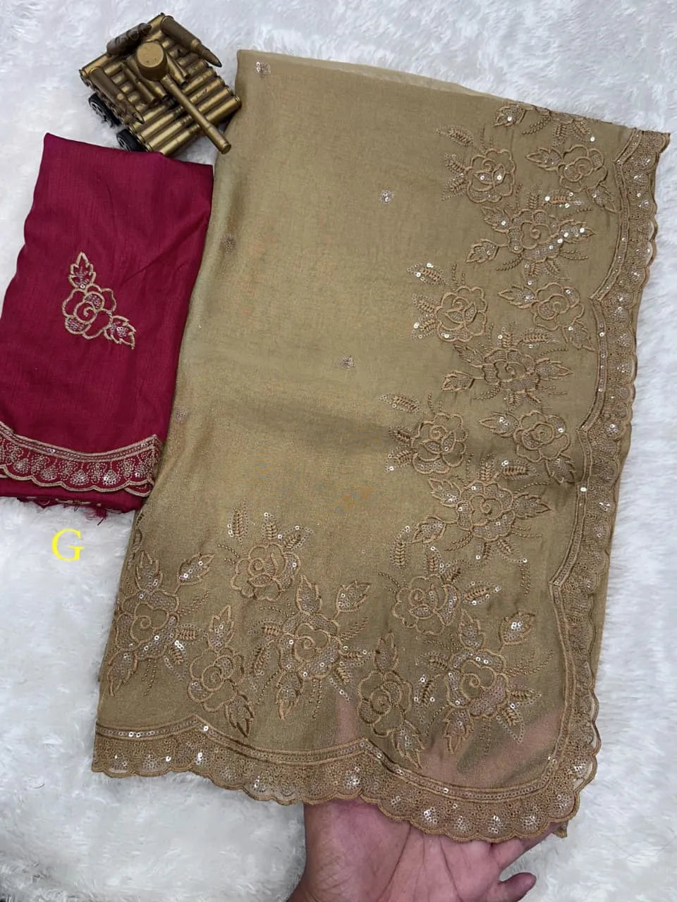 Elegant embroidered saree for women with intricate floral work and stylish designer blouse, ideal for festive and wedding occasions.