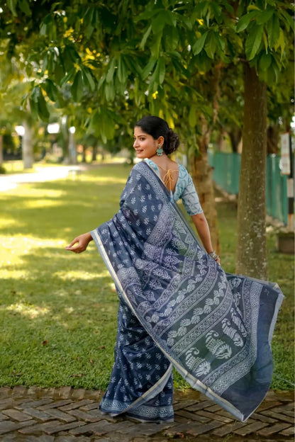 Tushana raw  Dhanwari Cotton Saree