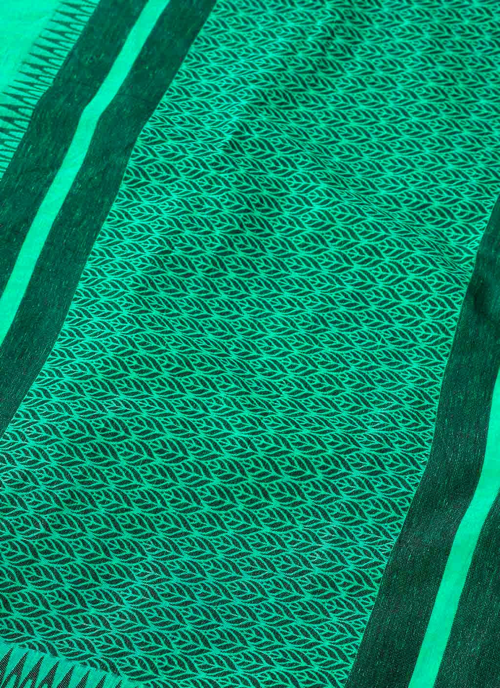 Pure Spun Cotton Handloom Style Temple Weave Border