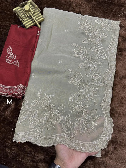 Elegant embroidered saree for women featuring intricate design and premium fabric, perfect for weddings, parties, and festive celebrations.