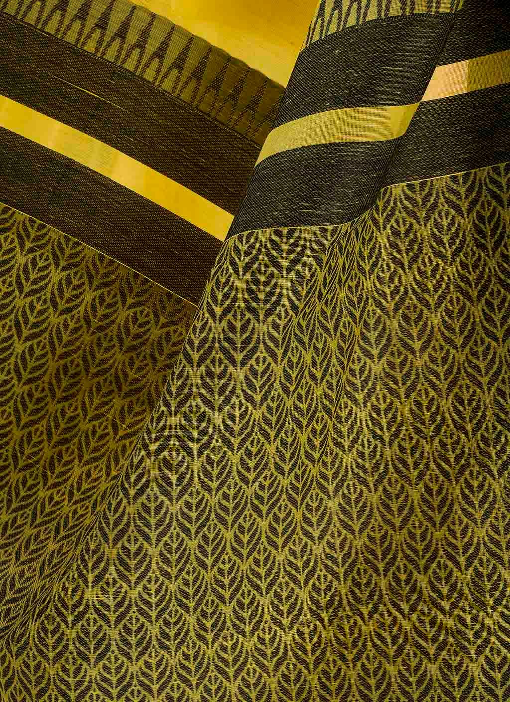 Pure Spun Cotton Handloom Style Temple Weave Border