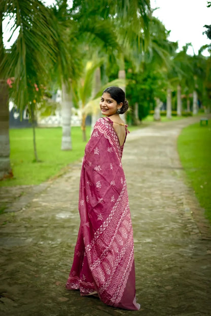 Tushana raw  Dhanwari Cotton Saree
