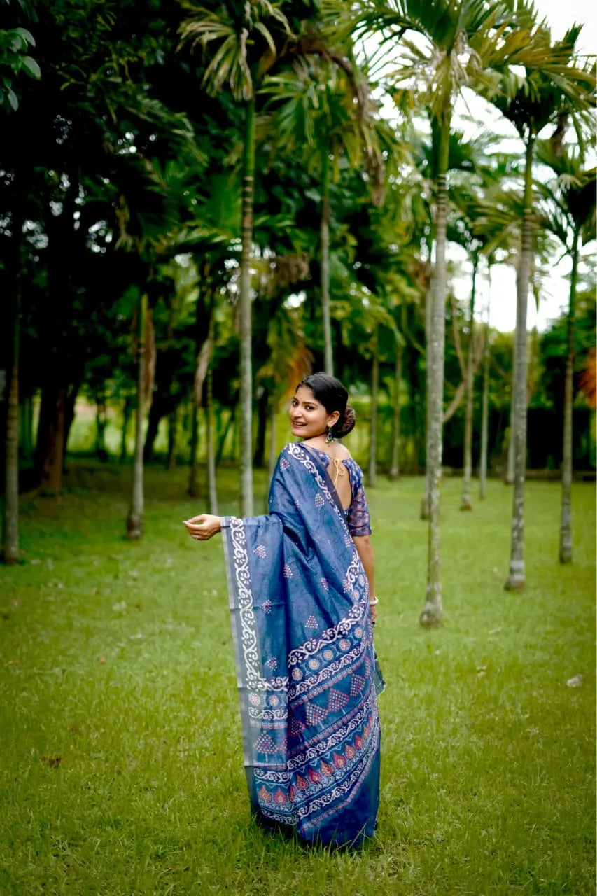 Tushana raw  Dhanwari Cotton Saree
