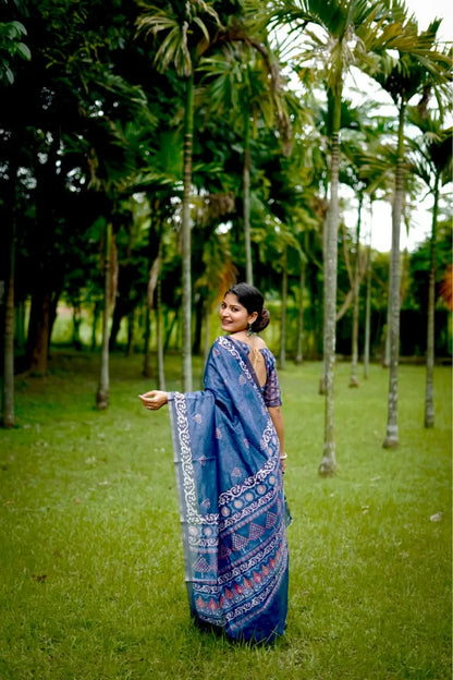 Tushana raw  Dhanwari Cotton Saree