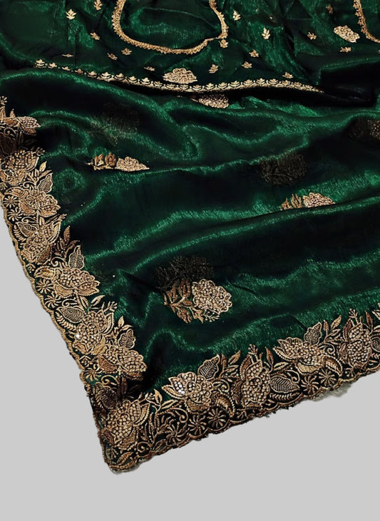Stunning georgette saree with intricate stone work, perfect for festive and party wear from Silksway.