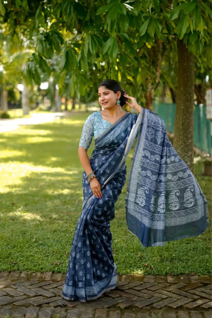 Tushana raw  Dhanwari Cotton Saree