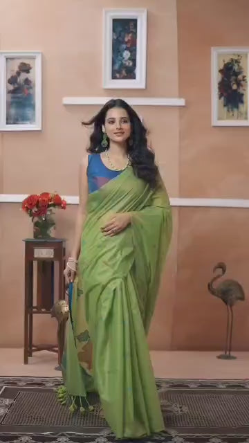 Pure Mul Cotton Saree with Hand Crafted Butterfly