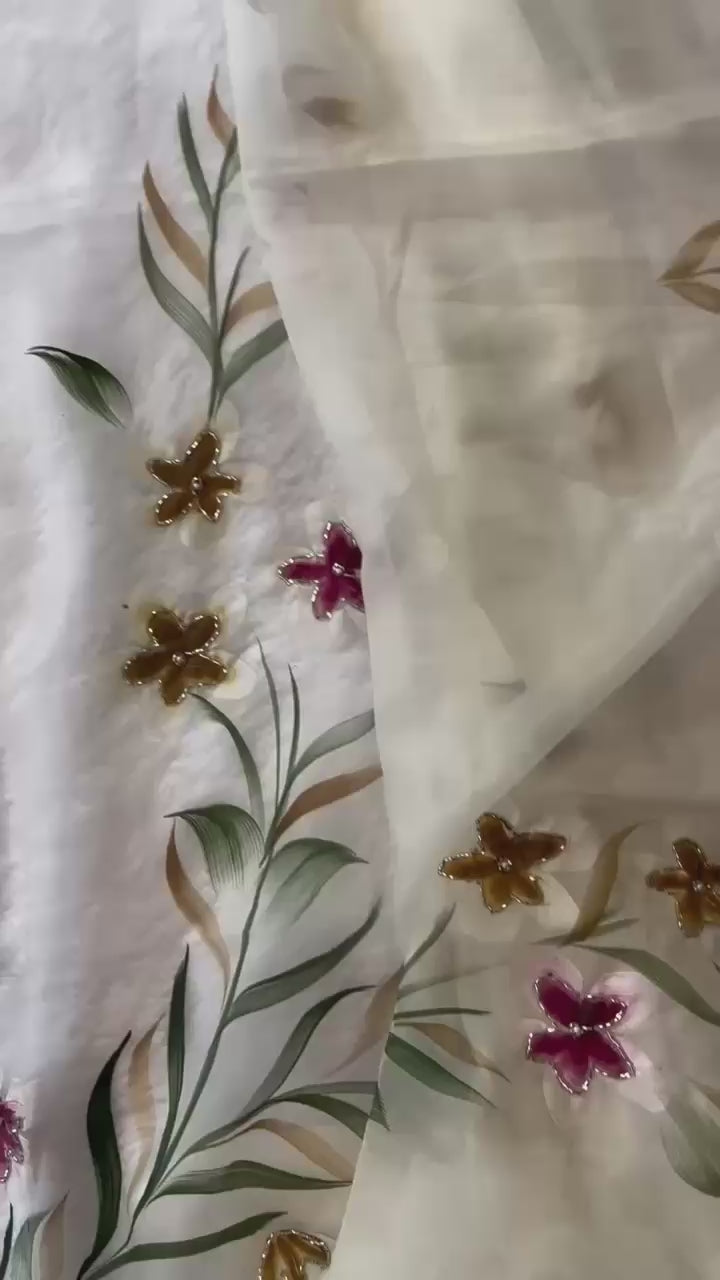 Soft organza saree in elegant design for festive and wedding occasions